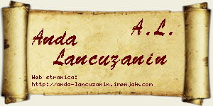 Anda Lančužanin vizit kartica
